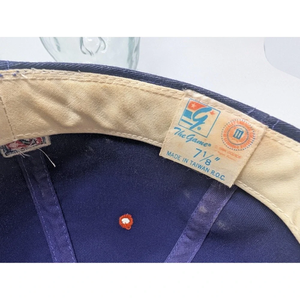 VINTAGE Clemson Tigers Hat Cap Fitted Mens 7 1/8 Blue NCAA Baseball The Game